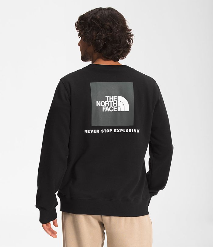 The North Face Sweatshirt Box NSE Crew Black - Mens - Thailand XRWLA-9764